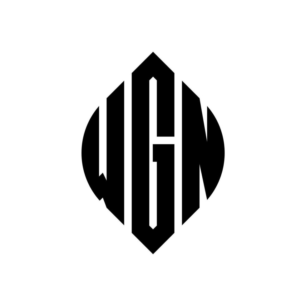 wgn cirkel letter logo ontwerp met cirkel en ellipsvorm. wgn ellipsletters met typografische stijl. de drie initialen vormen een cirkellogo. wgn cirkel embleem abstracte monogram brief mark vector. vector