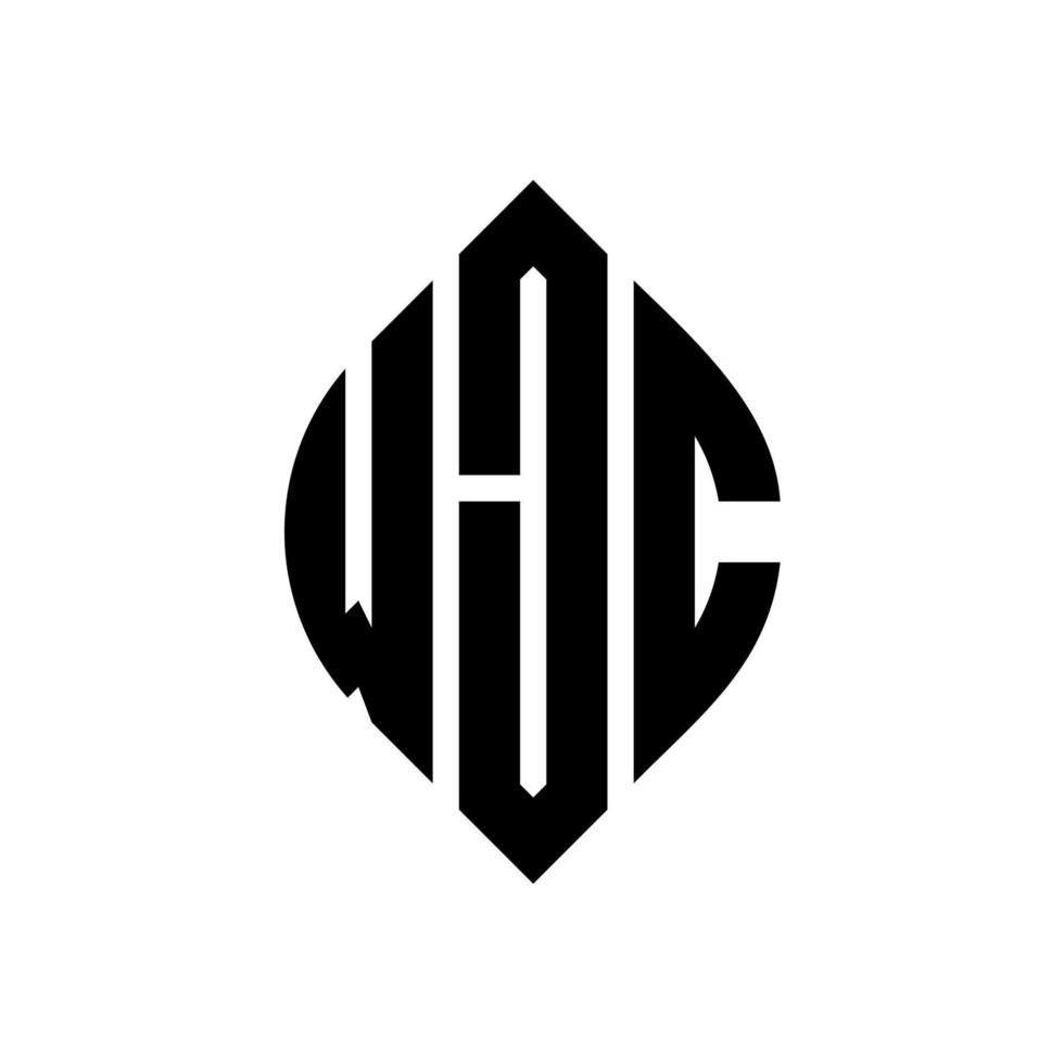 wjc cirkel letter logo ontwerp met cirkel en ellipsvorm. wjc ellipsletters met typografische stijl. de drie initialen vormen een cirkellogo. wjc cirkel embleem abstracte monogram brief mark vector. vector