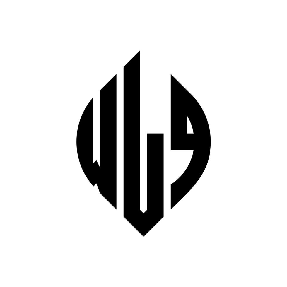 wlq cirkel letter logo-ontwerp met cirkel en ellipsvorm. wlq ellipsletters met typografische stijl. de drie initialen vormen een cirkellogo. wlq cirkel embleem abstracte monogram brief mark vector. vector