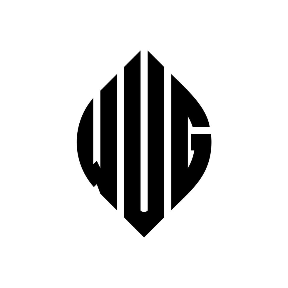 wug cirkel letter logo ontwerp met cirkel en ellipsvorm. wug ellipsletters met typografische stijl. de drie initialen vormen een cirkellogo. wug cirkel embleem abstracte monogram brief mark vector. vector