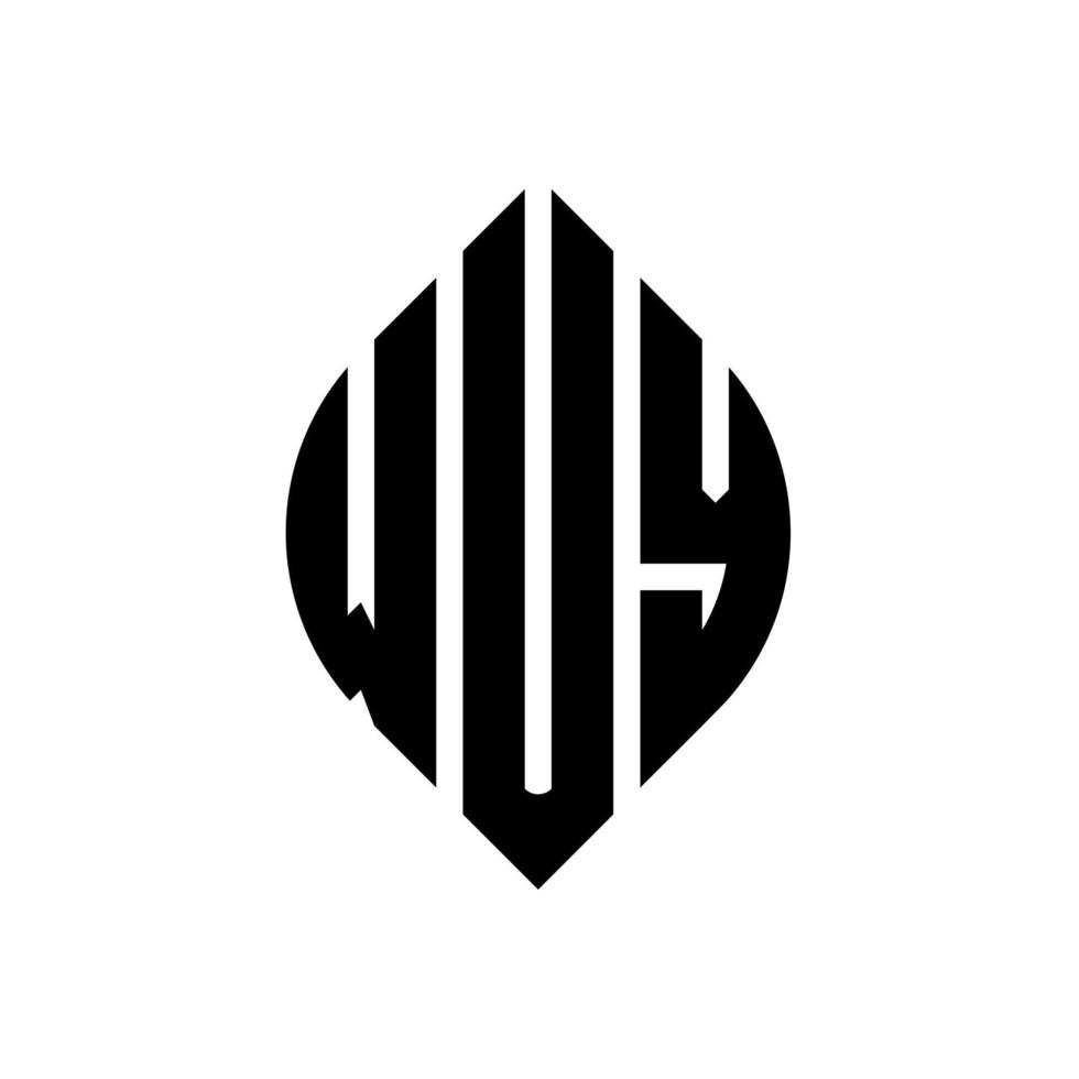 wuy cirkel letter logo ontwerp met cirkel en ellipsvorm. wuy ellipsletters met typografische stijl. de drie initialen vormen een cirkellogo. wuy cirkel embleem abstracte monogram brief mark vector. vector