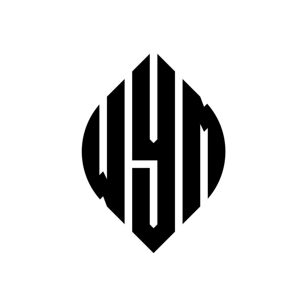 wym cirkel letter logo ontwerp met cirkel en ellipsvorm. wym-ellipsletters met typografische stijl. de drie initialen vormen een cirkellogo. wym cirkel embleem abstracte monogram brief mark vector. vector