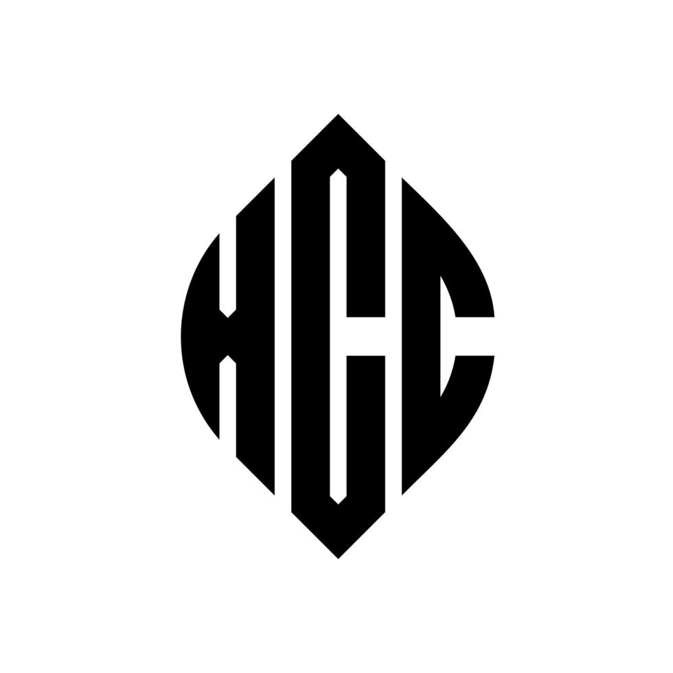 xcc cirkel letter logo ontwerp met cirkel en ellipsvorm. xcc ellipsletters met typografische stijl. de drie initialen vormen een cirkellogo. xcc cirkel embleem abstracte monogram brief mark vector. vector