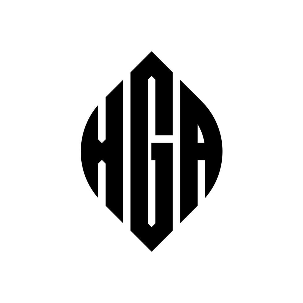 xga cirkel letter logo ontwerp met cirkel en ellipsvorm. xga ellipsletters met typografische stijl. de drie initialen vormen een cirkellogo. xga cirkel embleem abstracte monogram brief mark vector. vector
