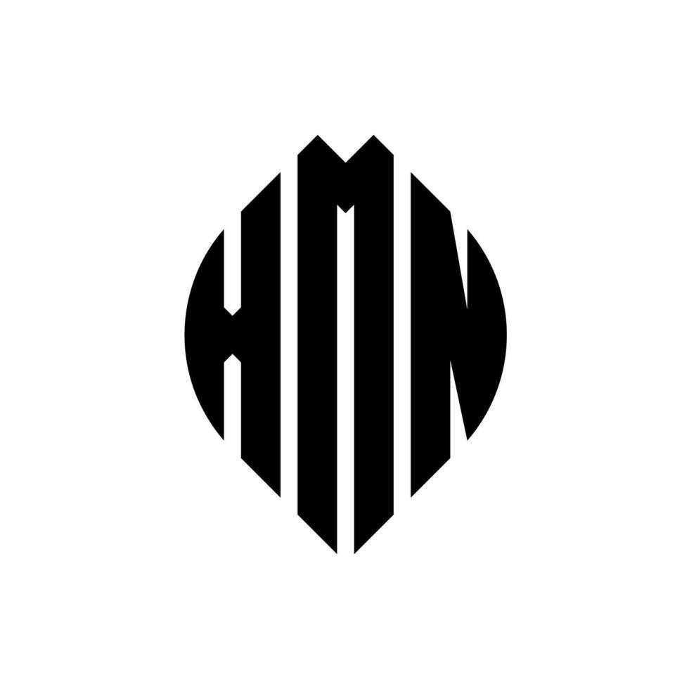 xmn cirkel letter logo ontwerp met cirkel en ellipsvorm. xmn ellipsletters met typografische stijl. de drie initialen vormen een cirkellogo. xmn cirkel embleem abstracte monogram brief mark vector. vector