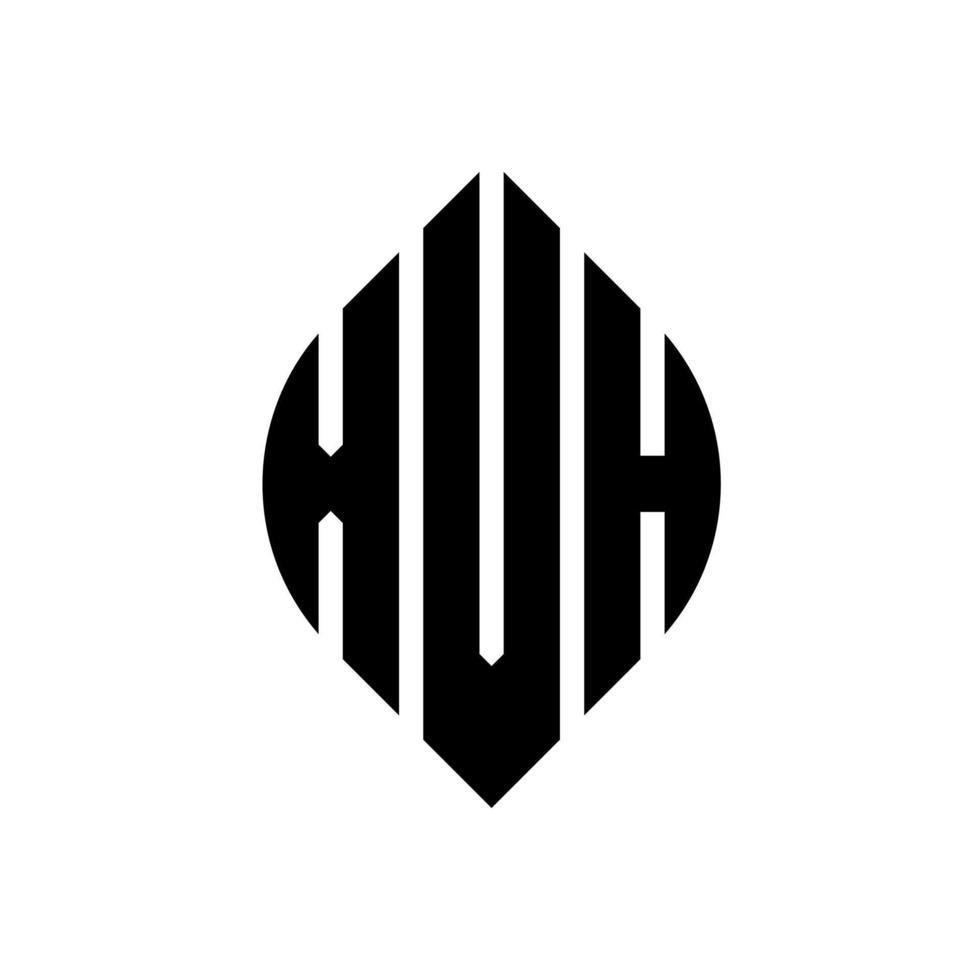 xvh cirkel letter logo ontwerp met cirkel en ellipsvorm. xvh ellipsletters met typografische stijl. de drie initialen vormen een cirkellogo. xvh cirkel embleem abstracte monogram brief mark vector. vector