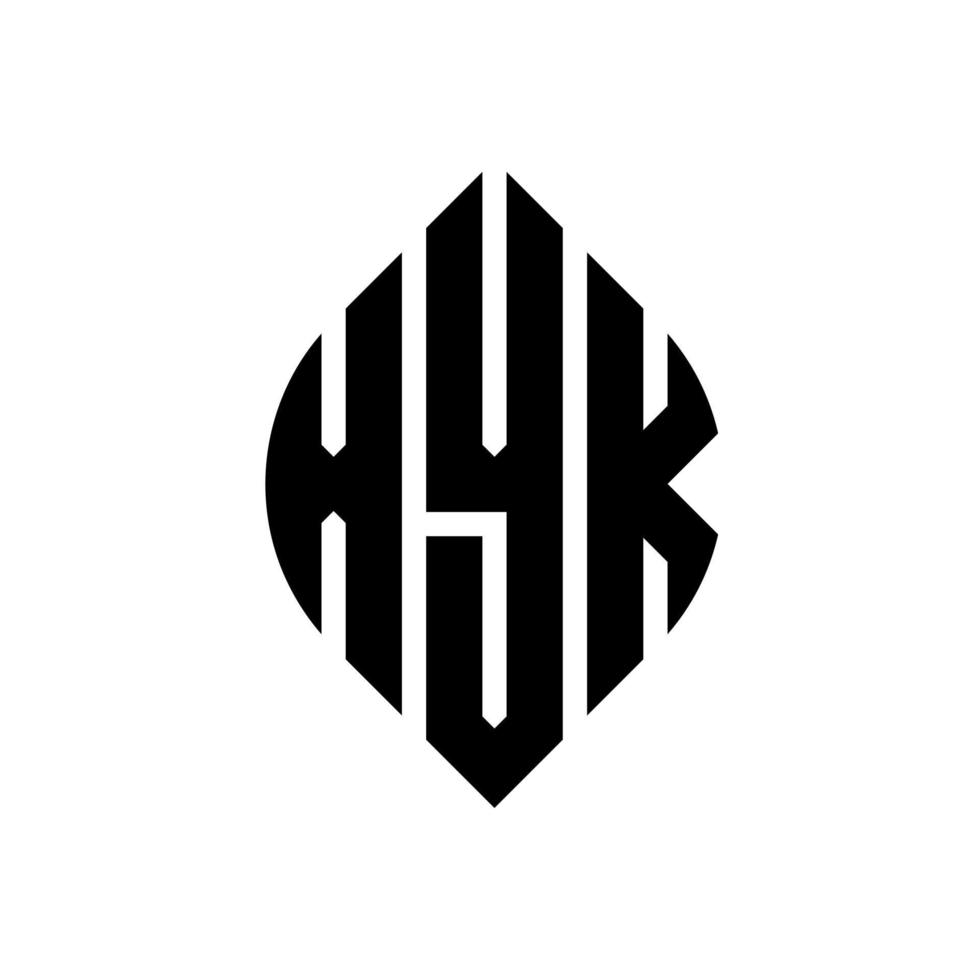 xyk cirkel letter logo ontwerp met cirkel en ellipsvorm. xyk-ellipsletters met typografische stijl. de drie initialen vormen een cirkellogo. xyk cirkel embleem abstracte monogram brief mark vector. vector