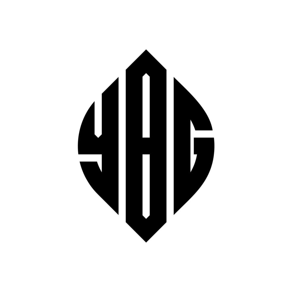 ybg cirkel letter logo-ontwerp met cirkel en ellipsvorm. ybg ellipsletters met typografische stijl. de drie initialen vormen een cirkellogo. ybg cirkel embleem abstracte monogram brief mark vector. vector