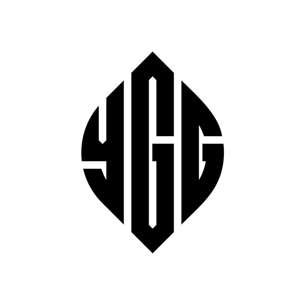 ygg cirkel letter logo ontwerp met cirkel en ellipsvorm. ygg ellipsletters met typografische stijl. de drie initialen vormen een cirkellogo. ygg cirkel embleem abstracte monogram brief mark vector. vector