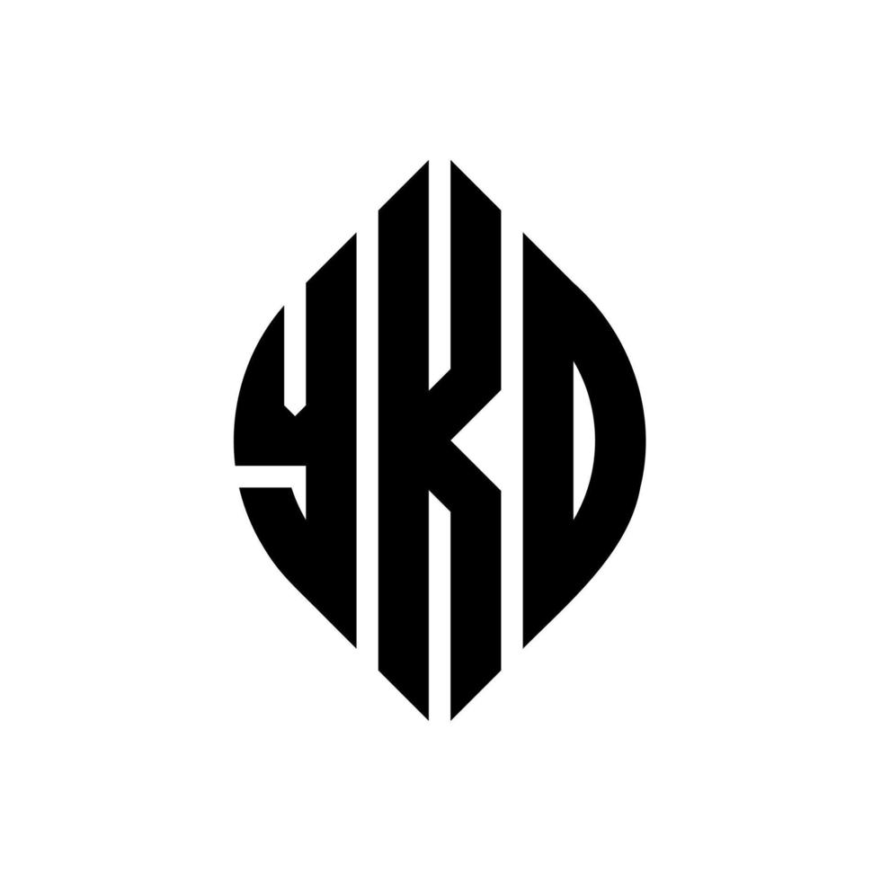 ykd cirkel letter logo-ontwerp met cirkel en ellipsvorm. ykd ellipsletters met typografische stijl. de drie initialen vormen een cirkellogo. ykd cirkel embleem abstracte monogram brief mark vector. vector