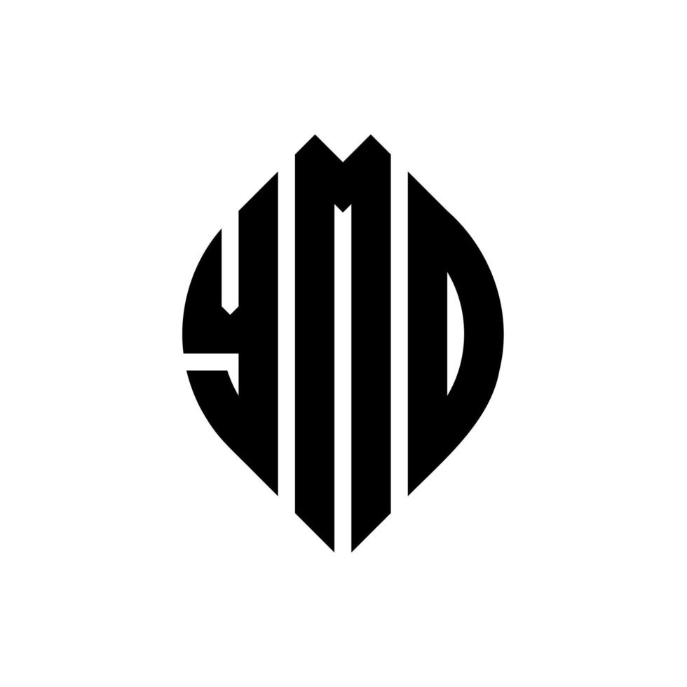 ymo cirkel letter logo-ontwerp met cirkel en ellipsvorm. ymo ellipsletters met typografische stijl. de drie initialen vormen een cirkellogo. ymo cirkel embleem abstracte monogram brief mark vector. vector