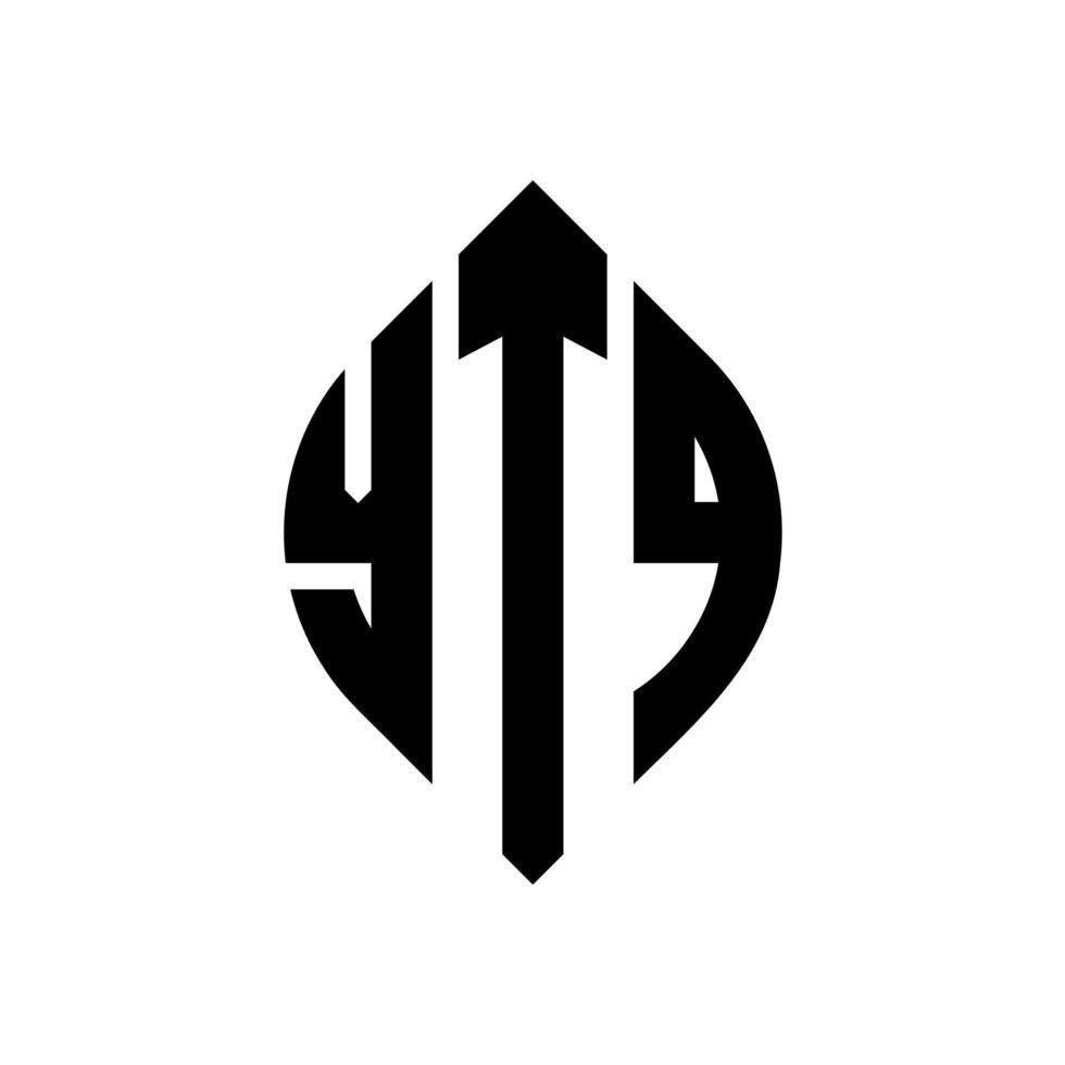 ytq cirkel letter logo-ontwerp met cirkel en ellipsvorm. ytq ellipsletters met typografische stijl. de drie initialen vormen een cirkellogo. ytq cirkel embleem abstracte monogram brief mark vector. vector