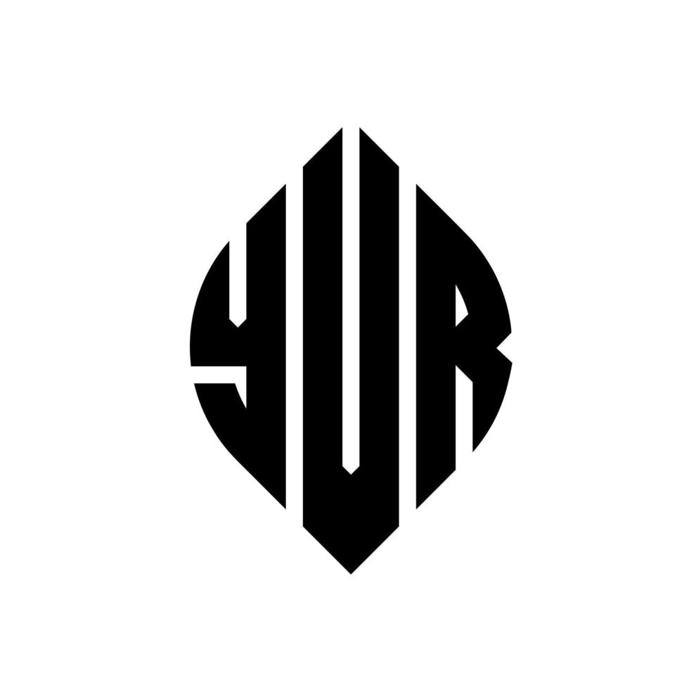 yvr cirkel letter logo ontwerp met cirkel en ellipsvorm. yvr ellipsletters met typografische stijl. de drie initialen vormen een cirkellogo. yvr cirkel embleem abstracte monogram brief mark vector. vector