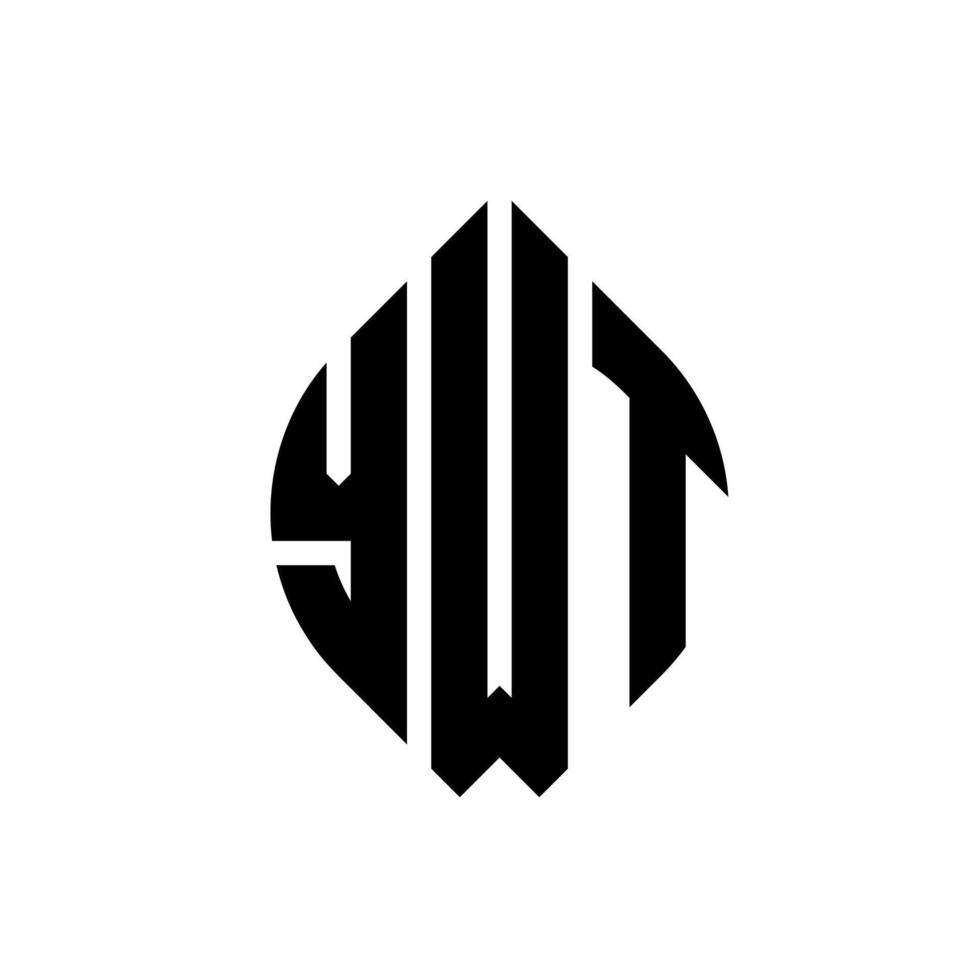 ywt cirkel letter logo-ontwerp met cirkel en ellipsvorm. ywt ellipsletters met typografische stijl. de drie initialen vormen een cirkellogo. ywt cirkel embleem abstracte monogram brief mark vector. vector