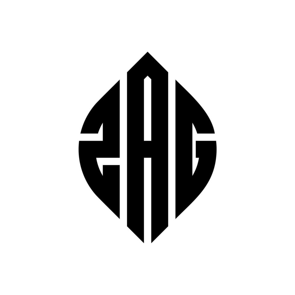 zag cirkel letter logo ontwerp met cirkel en ellipsvorm. zag ellipsletters met typografische stijl. de drie initialen vormen een cirkellogo. zag cirkel embleem abstracte monogram brief mark vector. vector