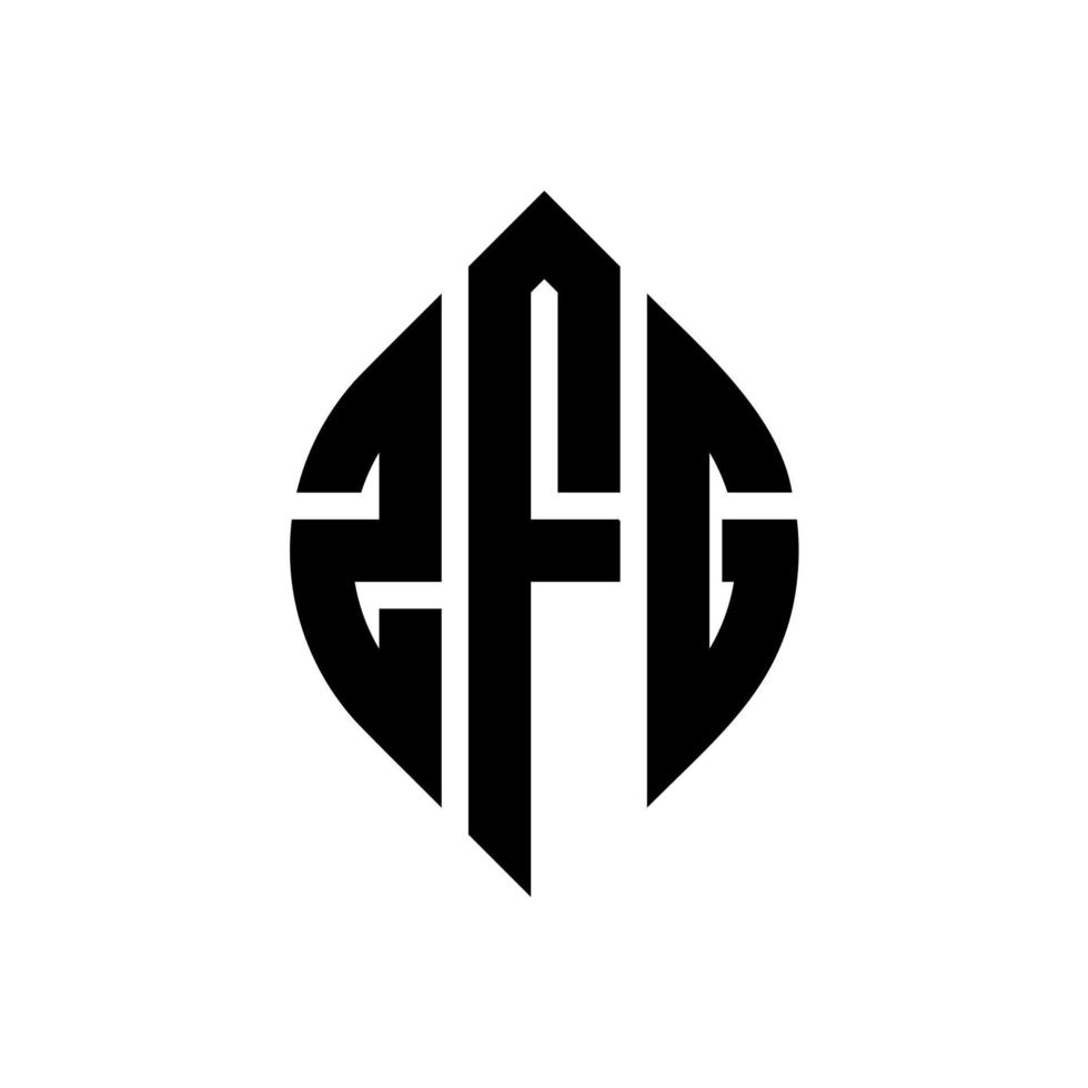 zfg cirkel letter logo ontwerp met cirkel en ellipsvorm. zfg ellipsletters met typografische stijl. de drie initialen vormen een cirkellogo. zfg cirkel embleem abstracte monogram brief mark vector. vector