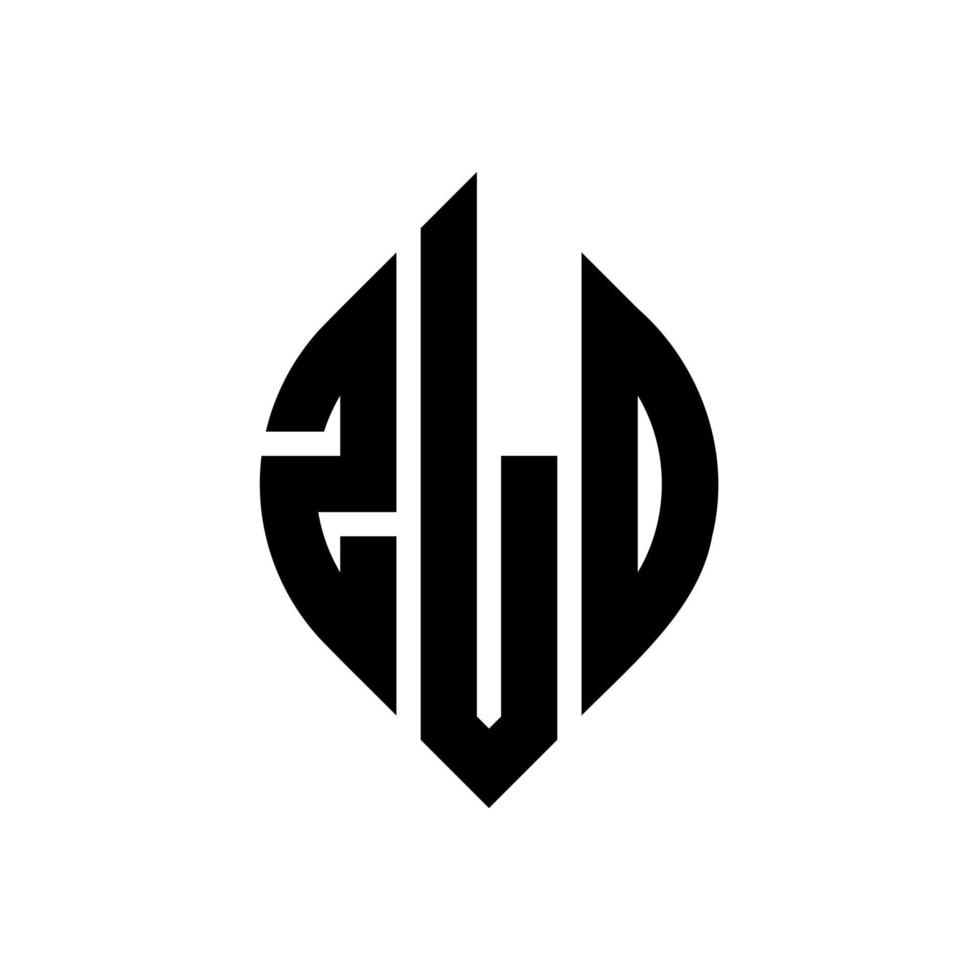 zld cirkel letter logo-ontwerp met cirkel en ellipsvorm. zld ellipsletters met typografische stijl. de drie initialen vormen een cirkellogo. zld cirkel embleem abstracte monogram brief mark vector. vector