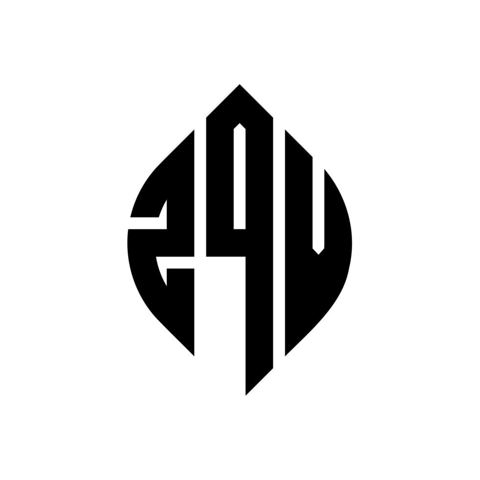 zqv cirkel letter logo ontwerp met cirkel en ellipsvorm. zqv ellipsletters met typografische stijl. de drie initialen vormen een cirkellogo. zqv cirkel embleem abstracte monogram brief mark vector. vector