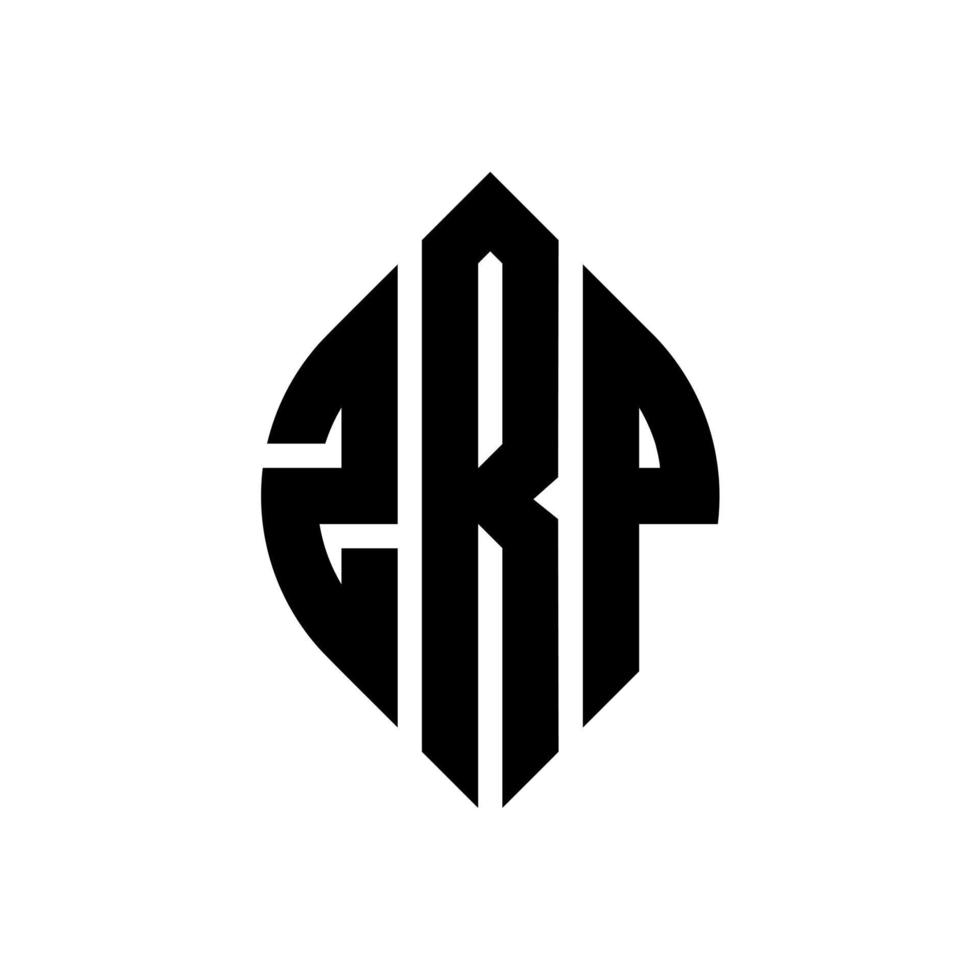 zrp cirkel letter logo ontwerp met cirkel en ellipsvorm. zrp ellipsletters met typografische stijl. de drie initialen vormen een cirkellogo. zrp cirkel embleem abstracte monogram brief mark vector. vector