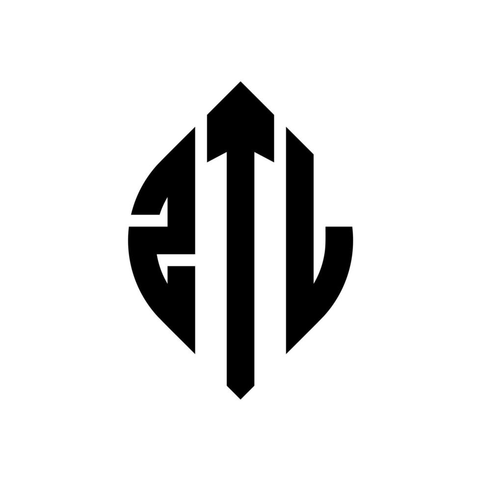 ztl cirkel letter logo-ontwerp met cirkel en ellipsvorm. ztl ellipsletters met typografische stijl. de drie initialen vormen een cirkellogo. ztl cirkel embleem abstracte monogram brief mark vector. vector