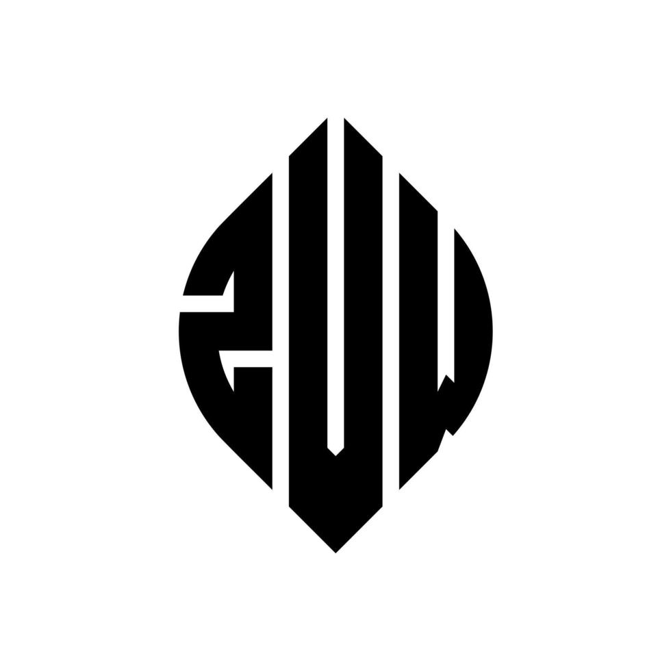 zvw cirkel letter logo ontwerp met cirkel en ellipsvorm. zvw ellipsletters met typografische stijl. de drie initialen vormen een cirkellogo. zvw cirkel embleem abstracte monogram brief mark vector. vector