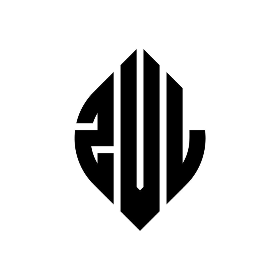 zvl cirkel letter logo ontwerp met cirkel en ellipsvorm. zvl ellipsletters met typografische stijl. de drie initialen vormen een cirkellogo. zvl cirkel embleem abstracte monogram brief mark vector. vector