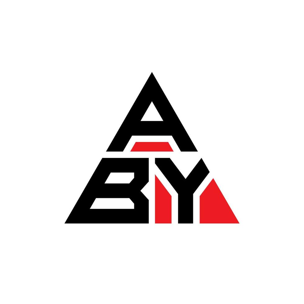 aby driehoek brief logo ontwerp met driehoekige vorm. aby driehoek logo ontwerp monogram. aby driehoek vector logo sjabloon met rode kleur. aby driehoekig logo eenvoudig, elegant en luxueus logo.