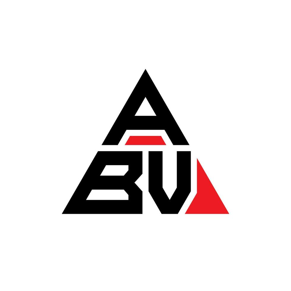 abv driehoek letter logo ontwerp met driehoekige vorm. abv driehoek logo ontwerp monogram. abv driehoek vector logo sjabloon met rode kleur. abv driehoekig logo eenvoudig, elegant en luxueus logo.