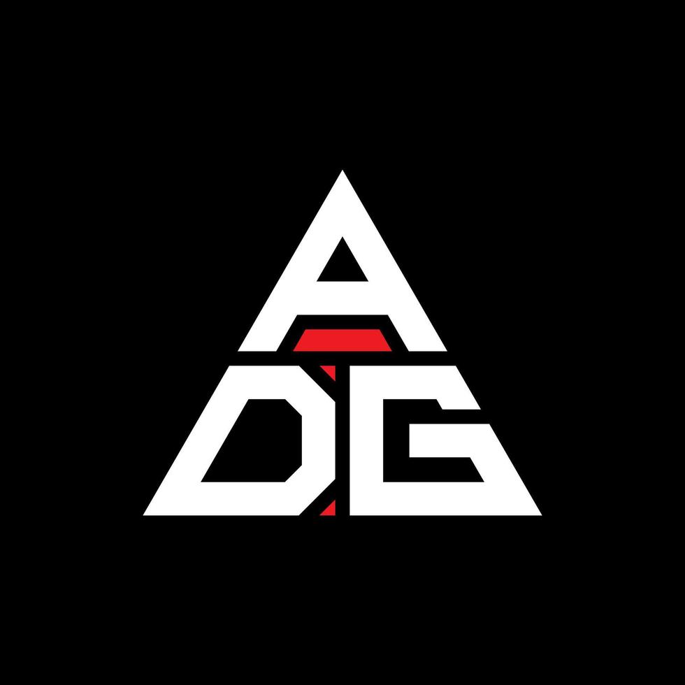 adg driehoek brief logo ontwerp met driehoekige vorm. adg driehoek logo ontwerp monogram. adg driehoek vector logo sjabloon met rode kleur. adg driehoekig logo eenvoudig, elegant en luxueus logo.