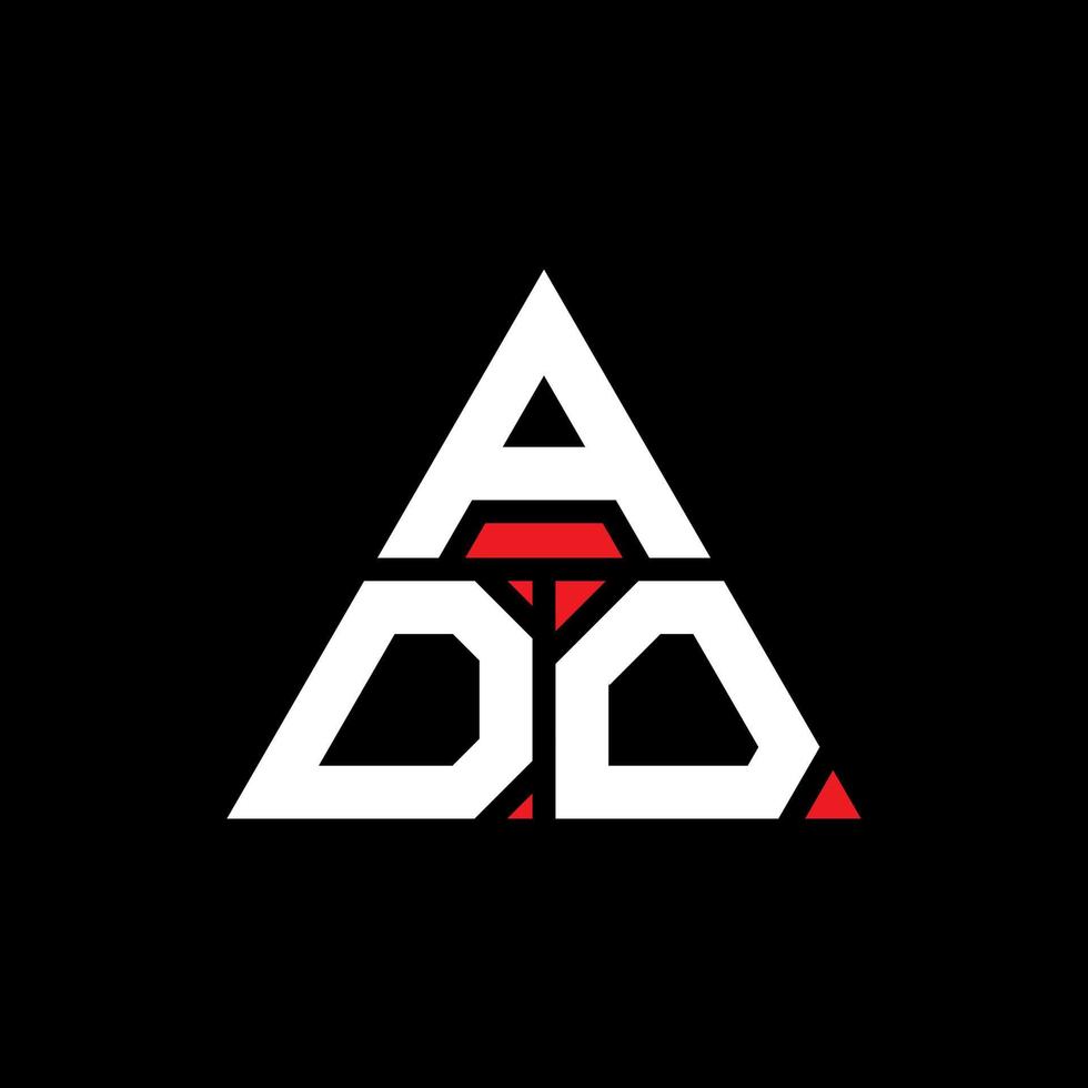 ado driehoek brief logo ontwerp met driehoekige vorm. ado driehoek logo ontwerp monogram. ado driehoek vector logo sjabloon met rode kleur. ado driehoekig logo eenvoudig, elegant en luxueus logo.