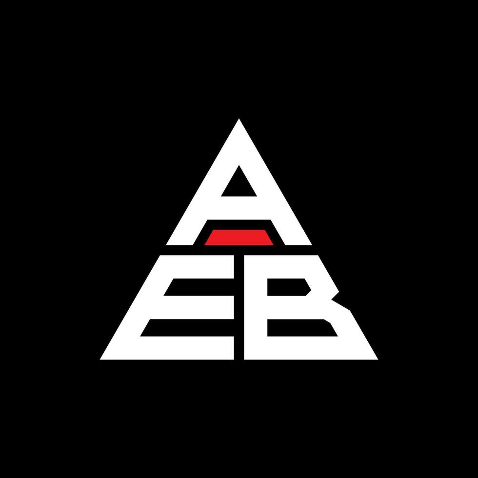 aeb driehoek brief logo ontwerp met driehoekige vorm. aeb driehoek logo ontwerp monogram. aeb driehoek vector logo sjabloon met rode kleur. aeb driehoekig logo eenvoudig, elegant en luxueus logo.