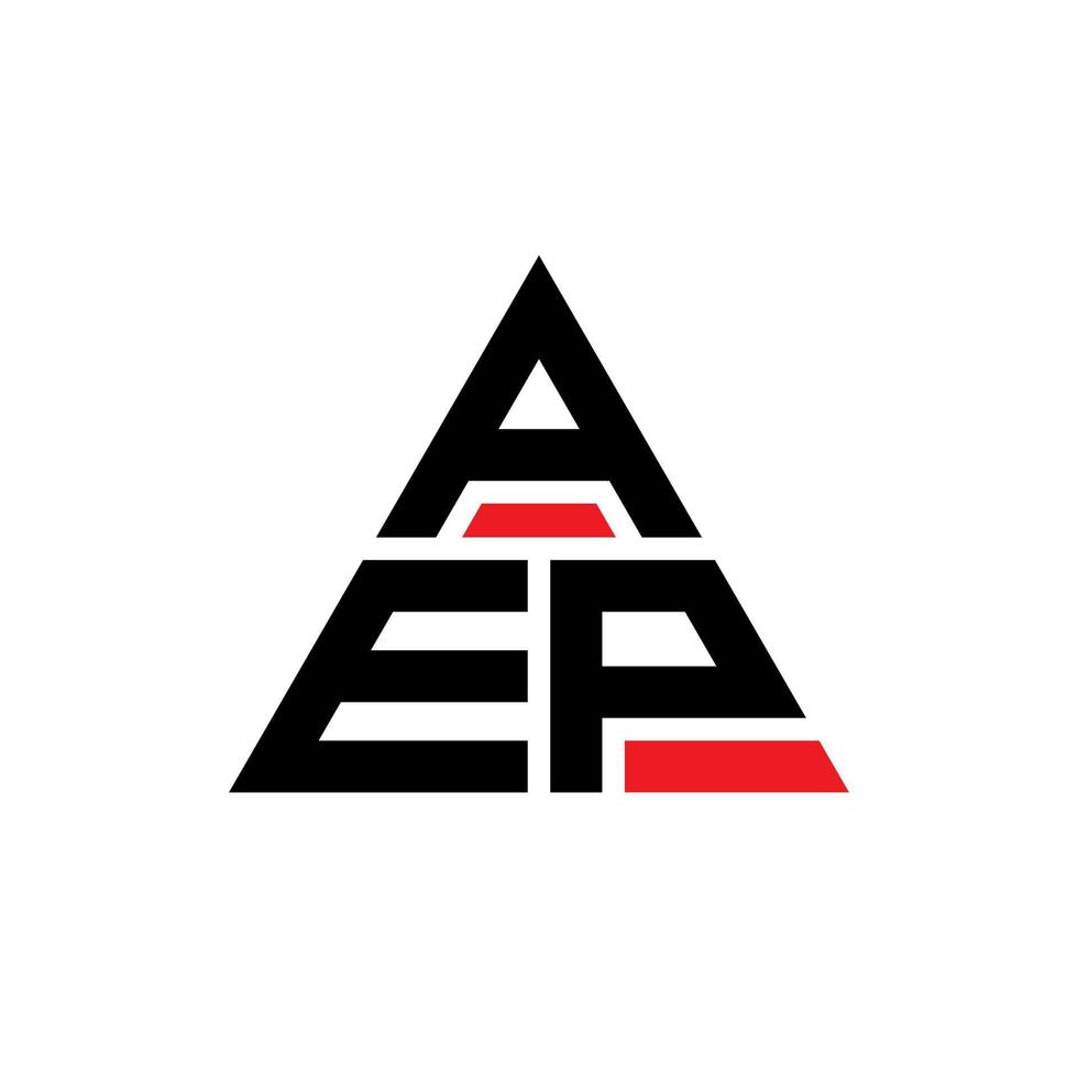 aep driehoek brief logo ontwerp met driehoekige vorm. aep driehoek logo ontwerp monogram. aep driehoek vector logo sjabloon met rode kleur. aep driehoekig logo eenvoudig, elegant en luxueus logo.