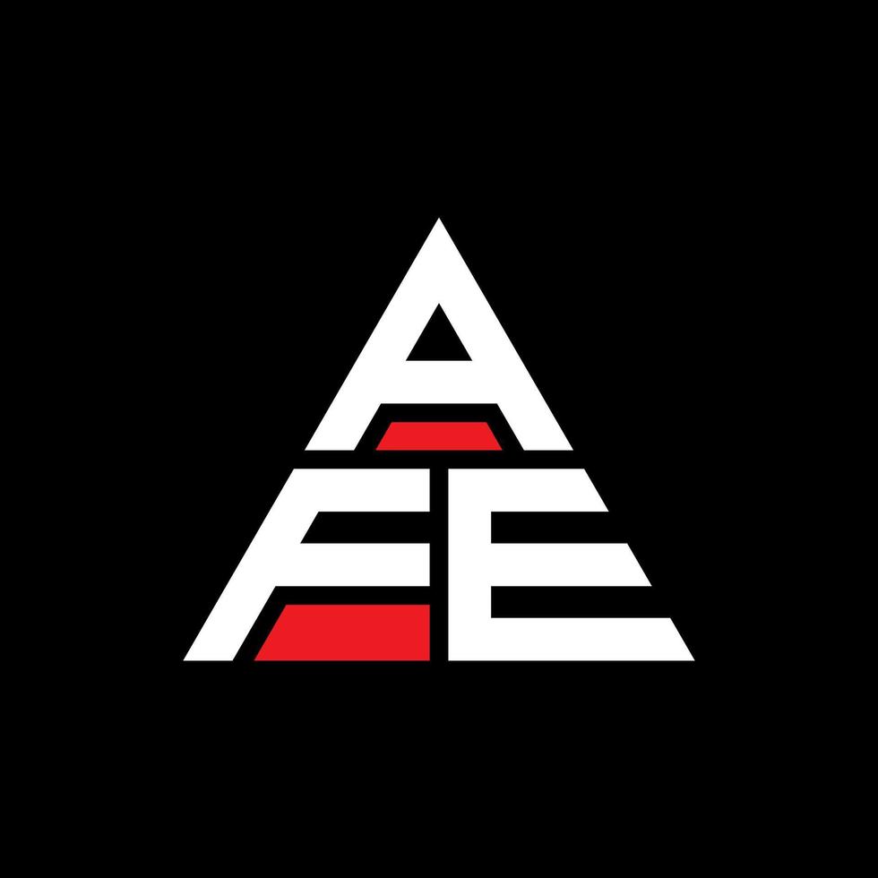 afe driehoek brief logo ontwerp met driehoekige vorm. afe driehoek logo ontwerp monogram. afe driehoek vector logo sjabloon met rode kleur. afe driehoekig logo eenvoudig, elegant en luxueus logo.