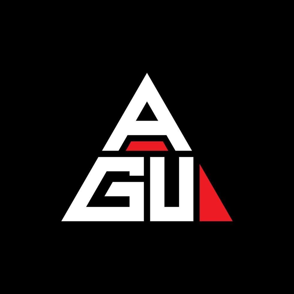 agu driehoek brief logo ontwerp met driehoekige vorm. agu driehoek logo ontwerp monogram. agu driehoek vector logo sjabloon met rode kleur. agu driehoekig logo eenvoudig, elegant en luxueus logo.