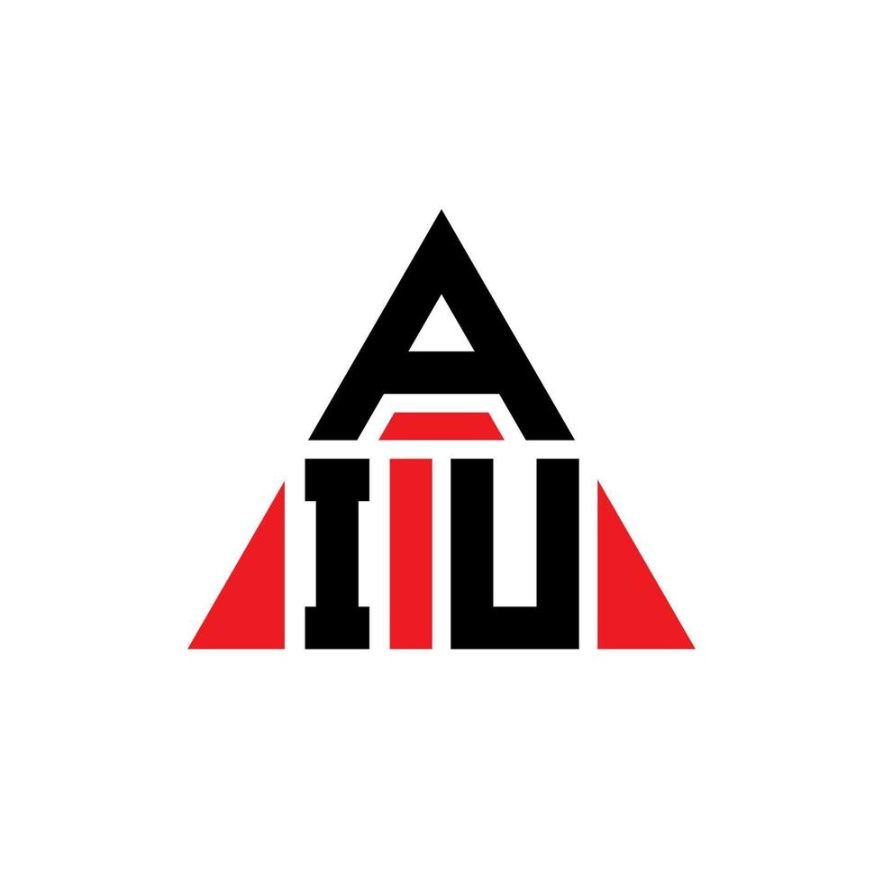 aiu driehoek brief logo ontwerp met driehoekige vorm. aiu driehoek logo ontwerp monogram. aiu driehoek vector logo sjabloon met rode kleur. aiu driehoekig logo eenvoudig, elegant en luxueus logo.