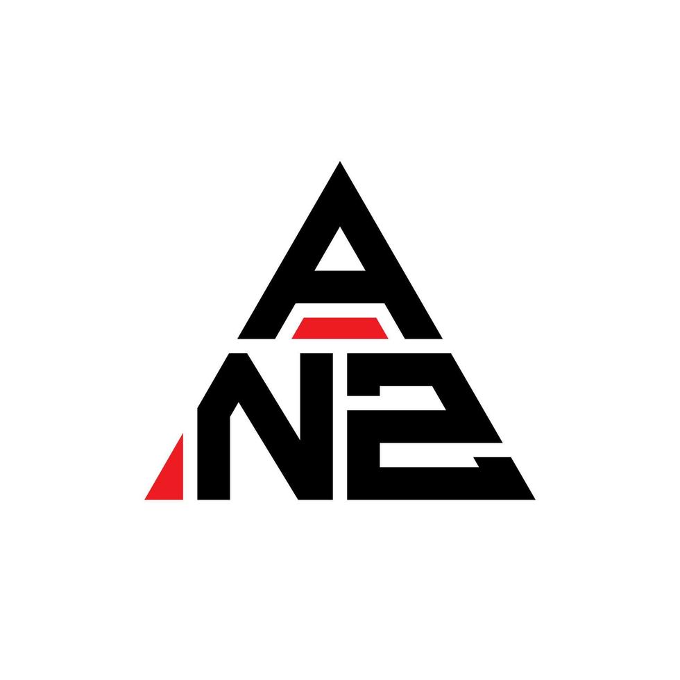 anz driehoek brief logo ontwerp met driehoekige vorm. anz driehoek logo ontwerp monogram. anz driehoek vector logo sjabloon met rode kleur. anz driehoekig logo eenvoudig, elegant en luxueus logo.