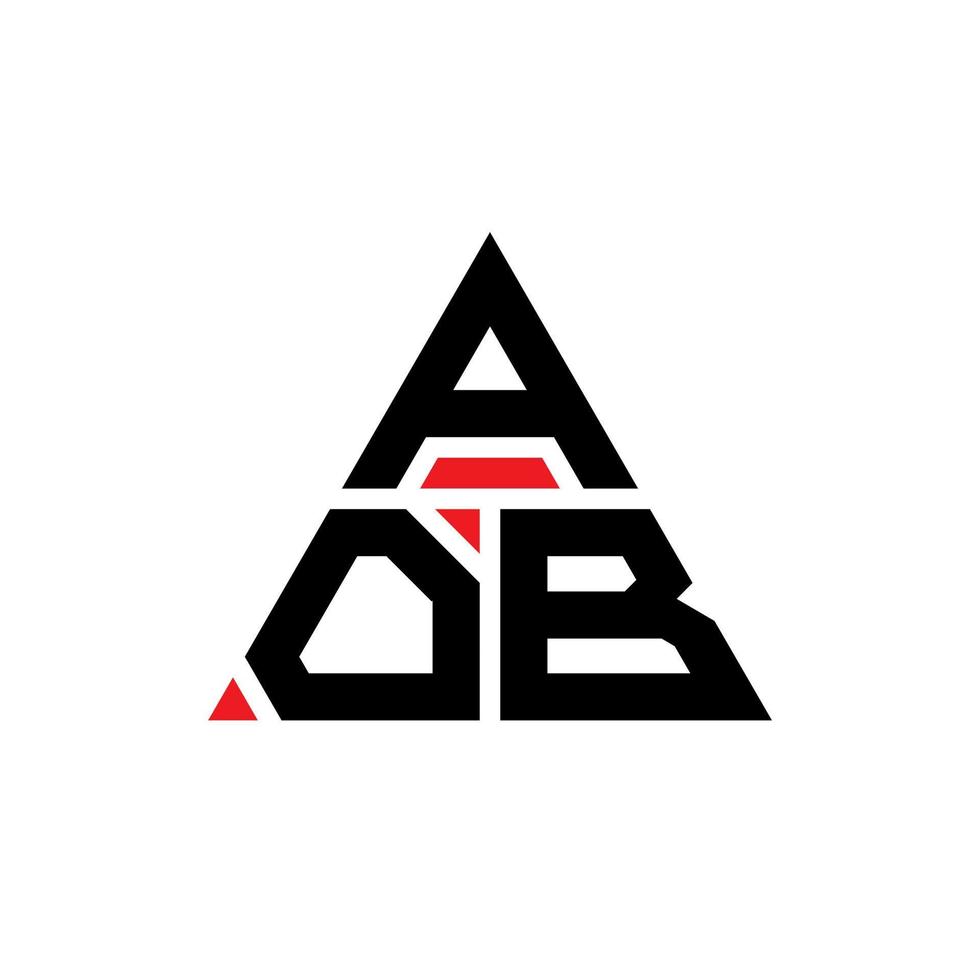 aob driehoek brief logo ontwerp met driehoekige vorm. aob driehoek logo ontwerp monogram. aob driehoek vector logo sjabloon met rode kleur. aob driehoekig logo eenvoudig, elegant en luxueus logo.