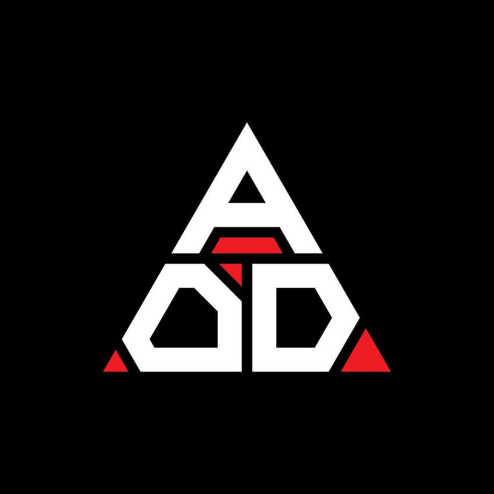 aod driehoek brief logo ontwerp met driehoekige vorm. aod driehoek logo ontwerp monogram. aod driehoek vector logo sjabloon met rode kleur. aod driehoekig logo eenvoudig, elegant en luxueus logo.