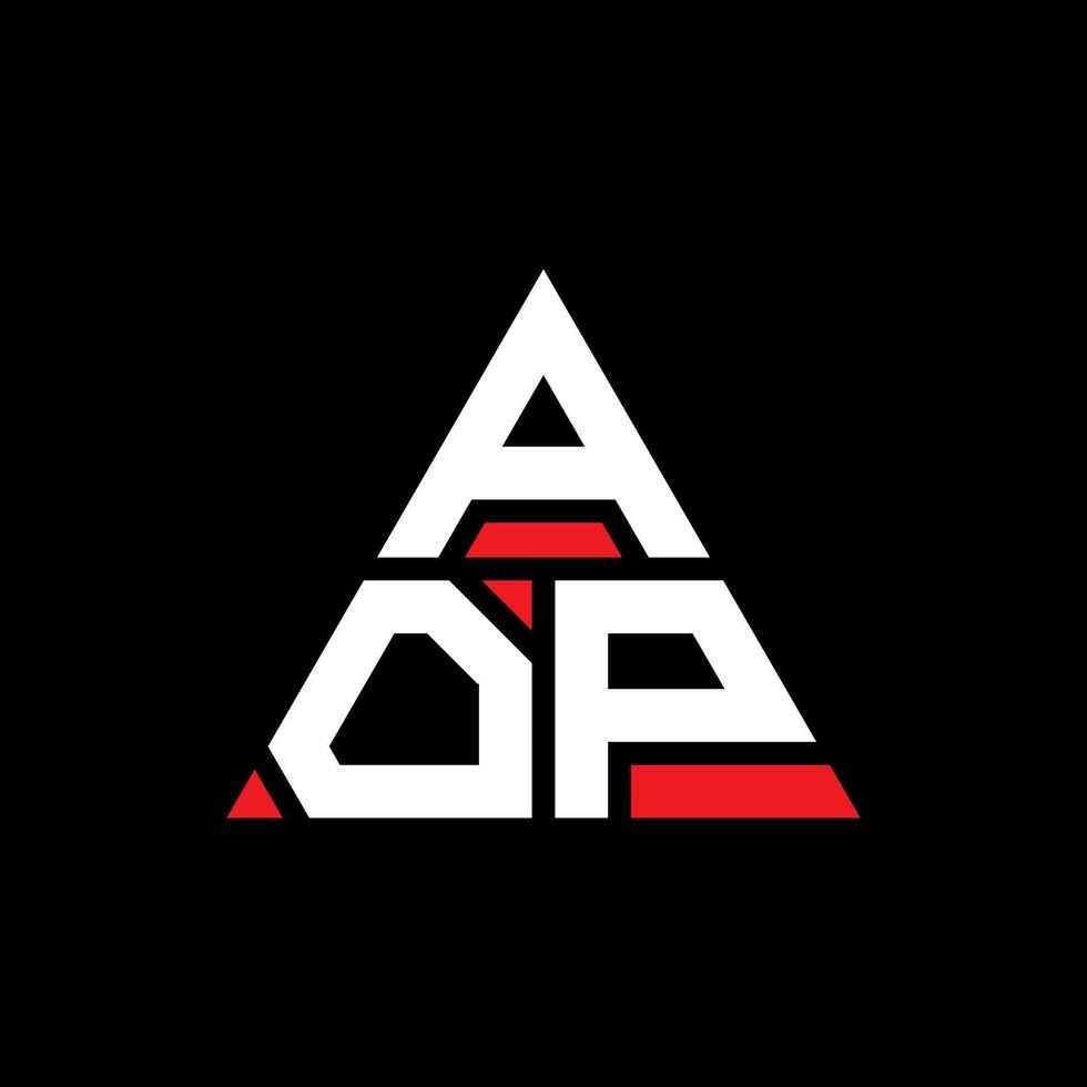 aop driehoek brief logo ontwerp met driehoekige vorm. aop driehoek logo ontwerp monogram. aop driehoek vector logo sjabloon met rode kleur. aop driehoekig logo eenvoudig, elegant en luxueus logo.