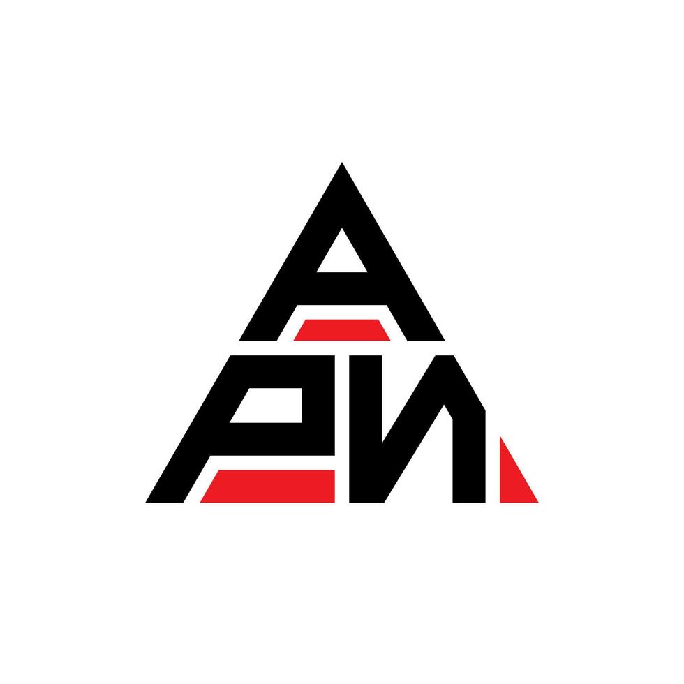 apn driehoek brief logo ontwerp met driehoekige vorm. apn driehoek logo ontwerp monogram. apn driehoek vector logo sjabloon met rode kleur. apn driehoekig logo eenvoudig, elegant en luxueus logo.