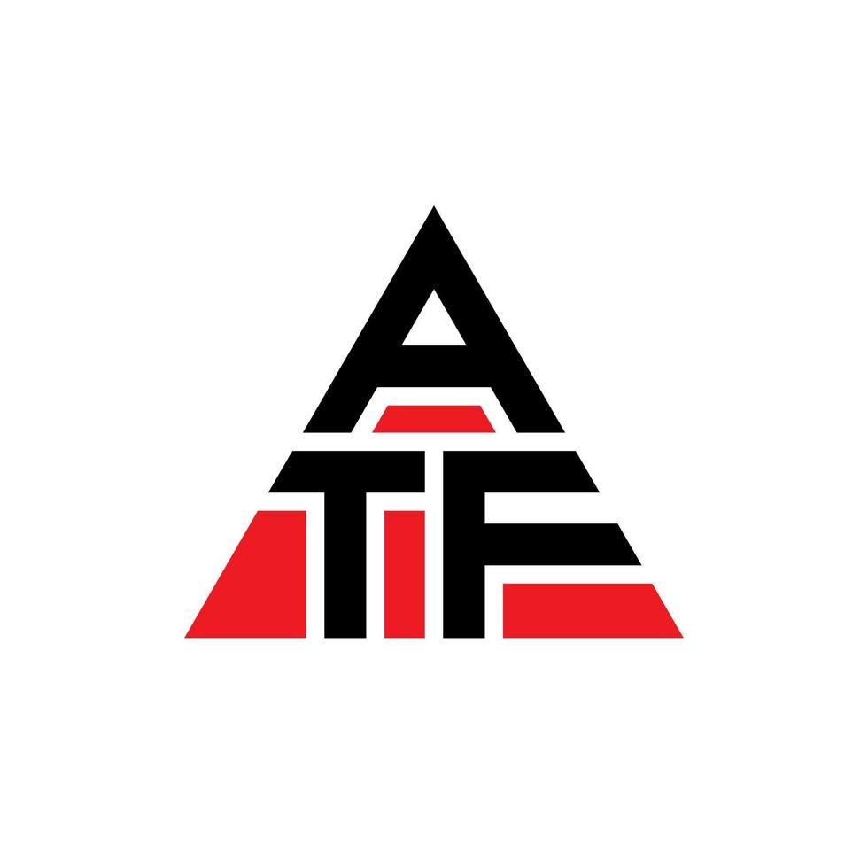 atf driehoek brief logo ontwerp met driehoekige vorm. atf driehoek logo ontwerp monogram. atf driehoek vector logo sjabloon met rode kleur. atf driehoekig logo eenvoudig, elegant en luxueus logo.