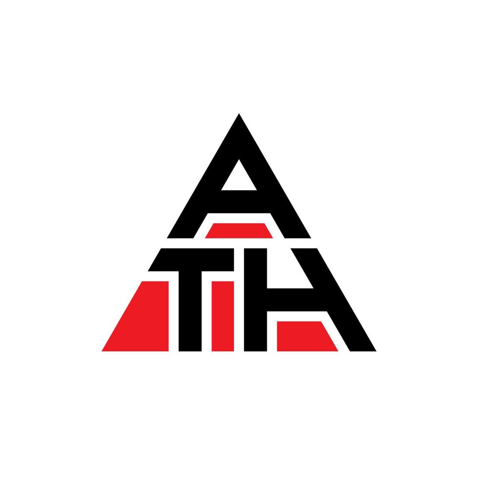 ath driehoek brief logo ontwerp met driehoekige vorm. ath driehoek logo ontwerp monogram. ath driehoek vector logo sjabloon met rode kleur. een driehoekig logo eenvoudig, elegant en luxueus logo.