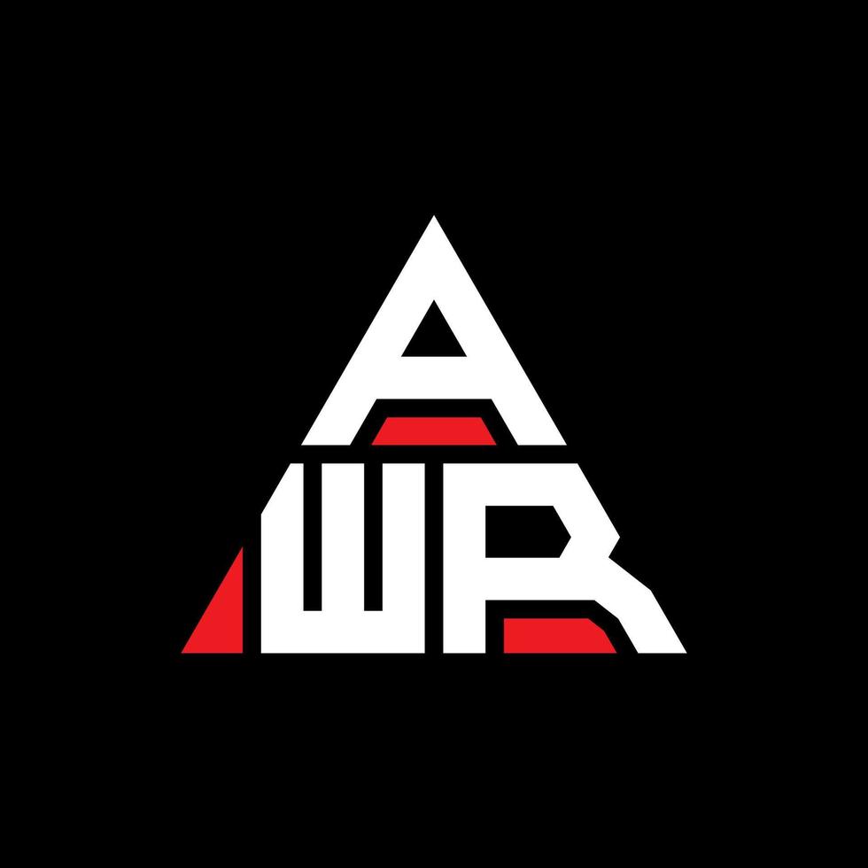 awr driehoek brief logo ontwerp met driehoekige vorm. awr driehoek logo ontwerp monogram. awr driehoek vector logo sjabloon met rode kleur. awr driehoekig logo eenvoudig, elegant en luxueus logo.