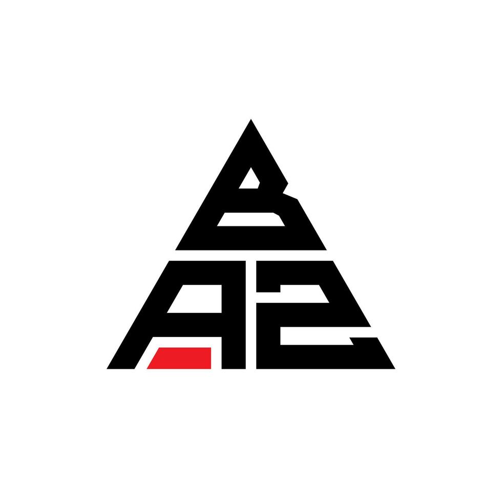 baz driehoek brief logo ontwerp met driehoekige vorm. baz driehoek logo ontwerp monogram. baz driehoek vector logo sjabloon met rode kleur. baz driehoekig logo eenvoudig, elegant en luxueus logo.