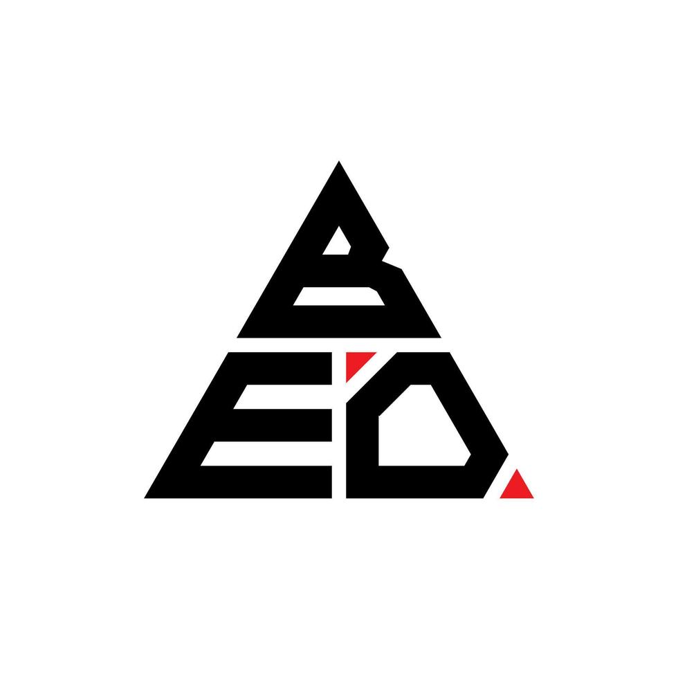 beo driehoek brief logo ontwerp met driehoekige vorm. beo driehoek logo ontwerp monogram. beo driehoek vector logo sjabloon met rode kleur. beo driehoekig logo eenvoudig, elegant en luxueus logo.
