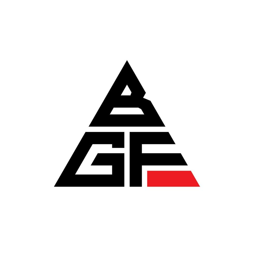 bgf driehoek brief logo ontwerp met driehoekige vorm. bgf driehoek logo ontwerp monogram. bgf driehoek vector logo sjabloon met rode kleur. bgf driehoekig logo eenvoudig, elegant en luxueus logo.