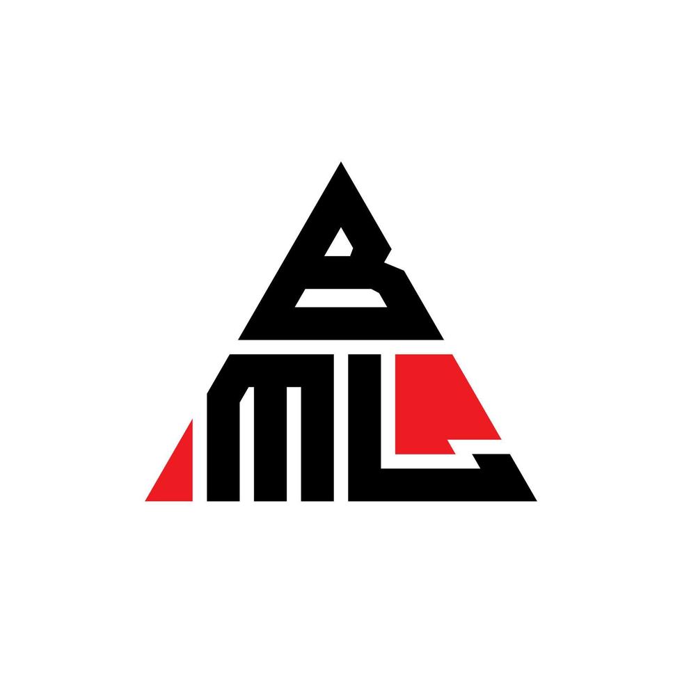 bml driehoek brief logo ontwerp met driehoekige vorm. bml driehoek logo ontwerp monogram. bml driehoek vector logo sjabloon met rode kleur. bml driehoekig logo eenvoudig, elegant en luxueus logo.