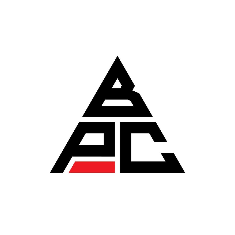bpc driehoek brief logo ontwerp met driehoekige vorm. bpc driehoek logo ontwerp monogram. bpc driehoek vector logo sjabloon met rode kleur. bpc driehoekig logo eenvoudig, elegant en luxueus logo.