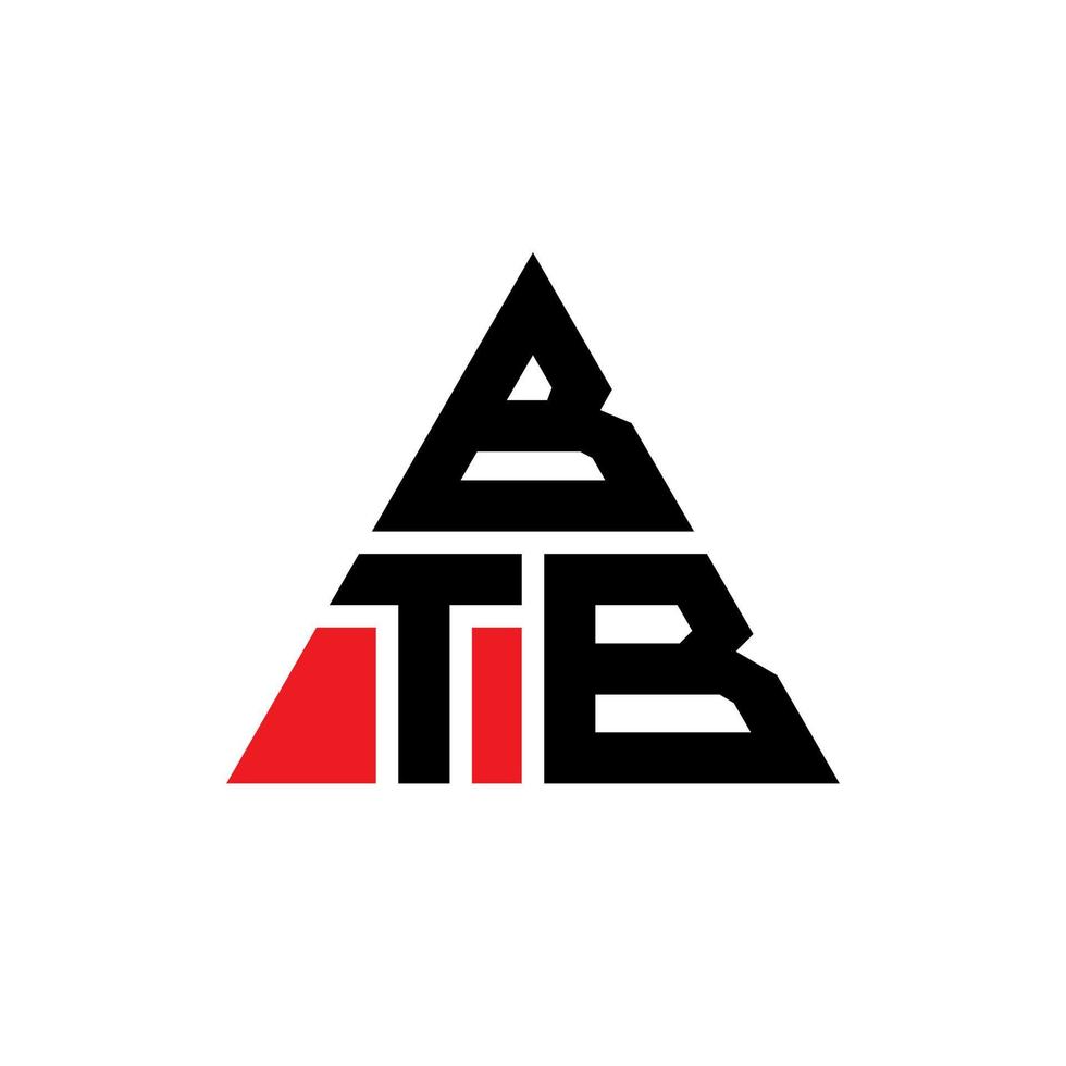 btb driehoek brief logo ontwerp met driehoekige vorm. btb driehoek logo ontwerp monogram. btb driehoek vector logo sjabloon met rode kleur. btb driehoekig logo eenvoudig, elegant en luxueus logo.
