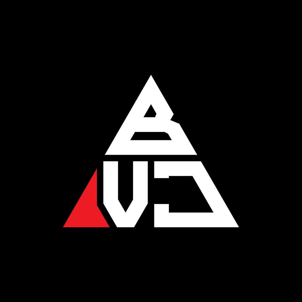 bvj driehoek brief logo ontwerp met driehoekige vorm. bvj driehoek logo ontwerp monogram. bvj driehoek vector logo sjabloon met rode kleur. bvj driehoekig logo eenvoudig, elegant en luxueus logo.